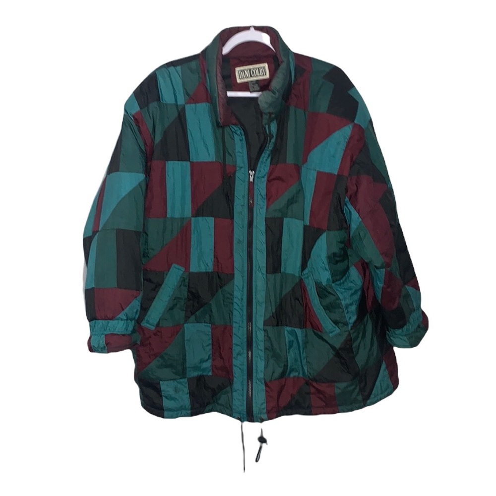 Vintage 80s Dani Colby Colorblock Puffer Jacket (Size M/L)